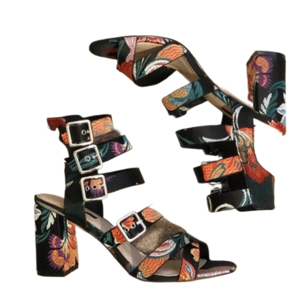 Topshop Nova Floral Heeled Sandal